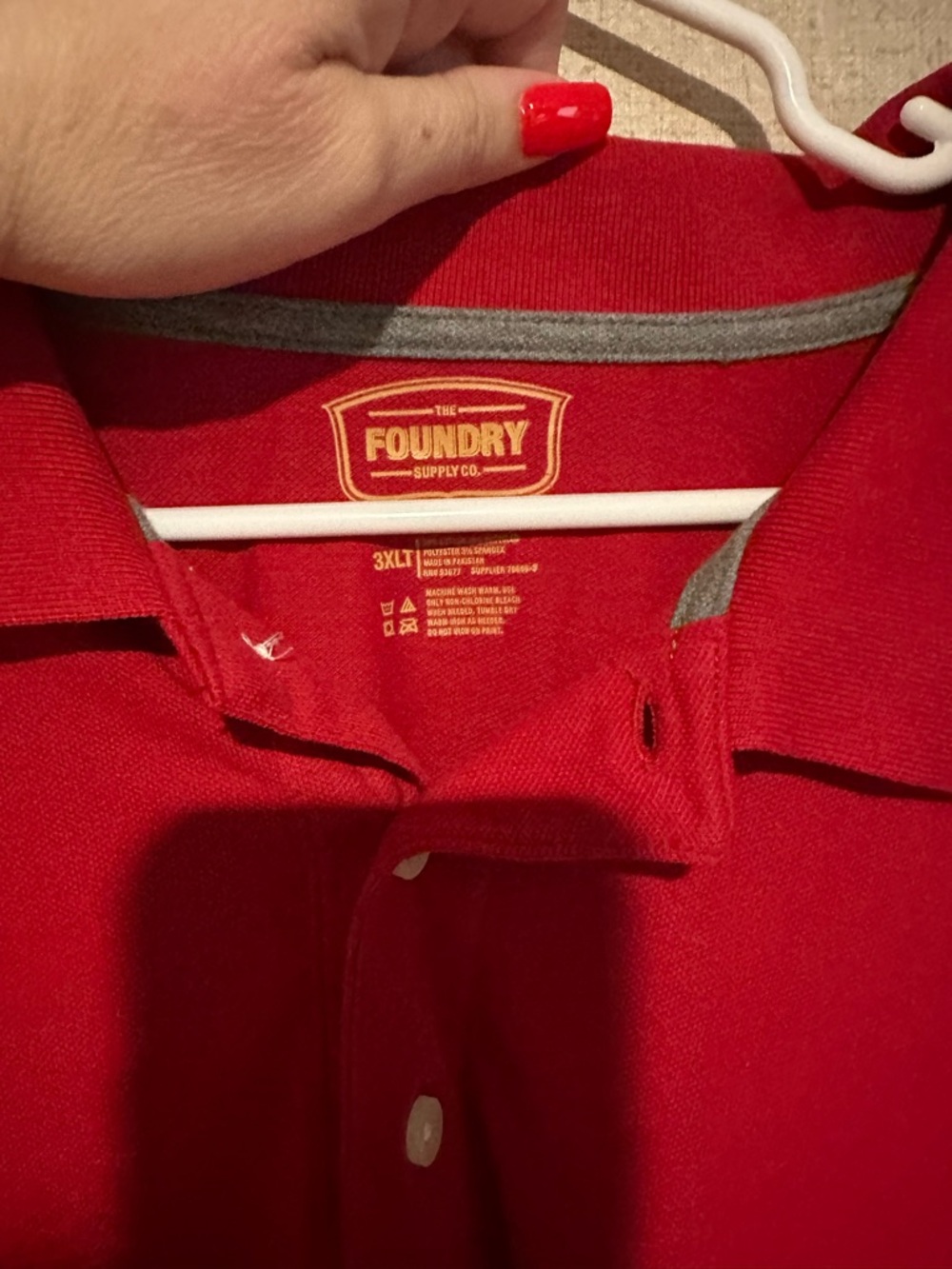 Lot of 3 Foundry 3XLT Big & Tall Navy Blue Red Short Sleeve Polo Shirts - Picture 11 of 12